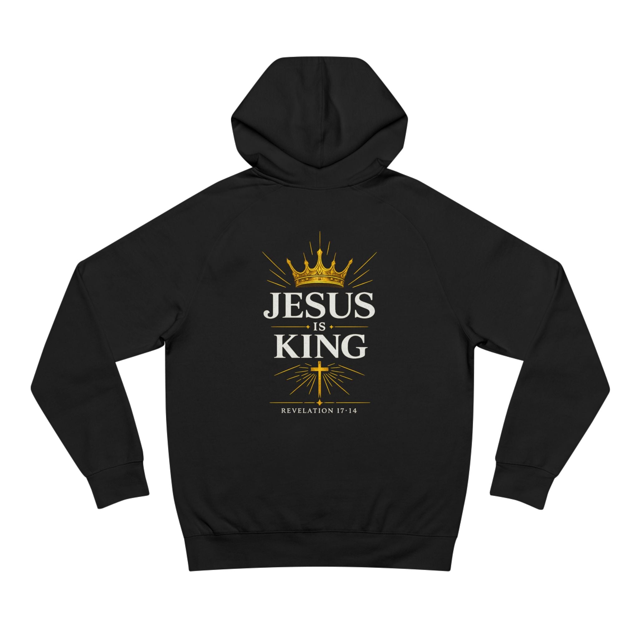 Jesus Is King Hoodie — Christian Faith Pullover with Crown & Cross